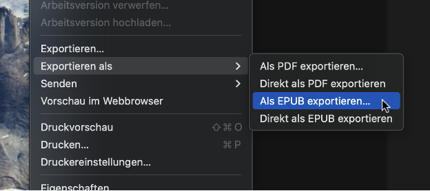 Libreoffice - Exportieren