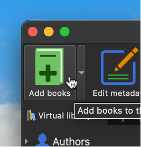 Menüpunkt Add Books