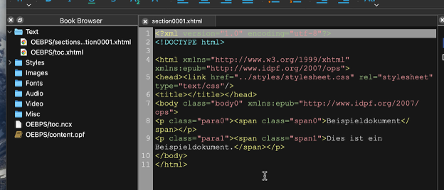 Bookbrowser und Editor
