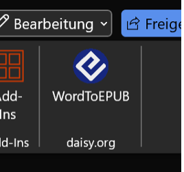 WordToEPUB-Icon in Word
