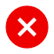 Rotes Icon mit weißem Kreuz drauf