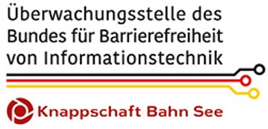 Das Logo der Überwachungsstelle des Bundes für Barrierefreiheit von Informationstechnik und der Knappschaft-Bahn-See.